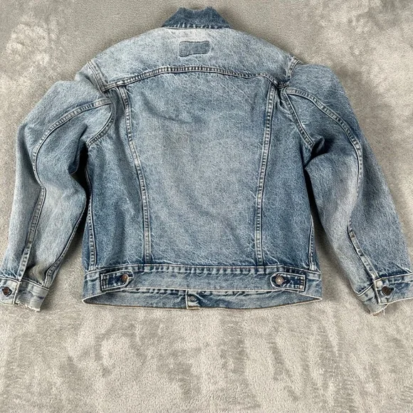 Vintage Levis 70506-0216 Denim Trucker Jacket 44R Made in the USA Distressed - Picture 2 of 13
